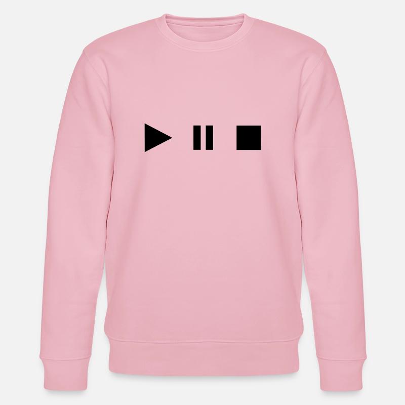 Play Stopp Pause - Stanley/Stella Unisex Bio-Sweatshirt CHANGER  - Hellrosa