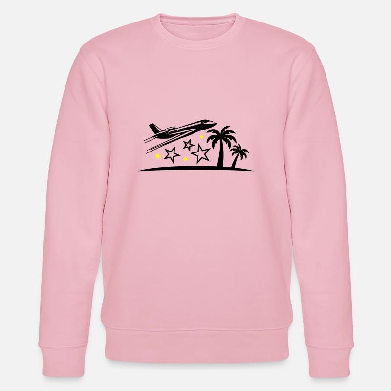 Urlaub Flugzeug Strand - Stanley/Stella Unisex Bio-Sweatshirt CHANGER  - Hellrosa