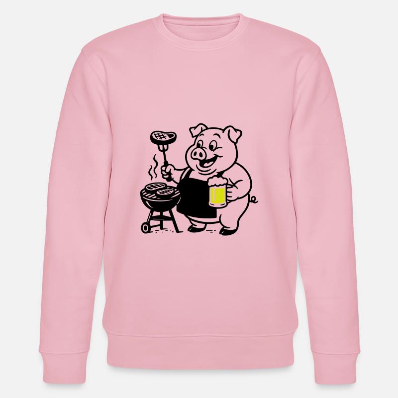 Schwein Grillen Bier - Stanley/Stella Unisex Bio-Sweatshirt CHANGER  - Hellrosa