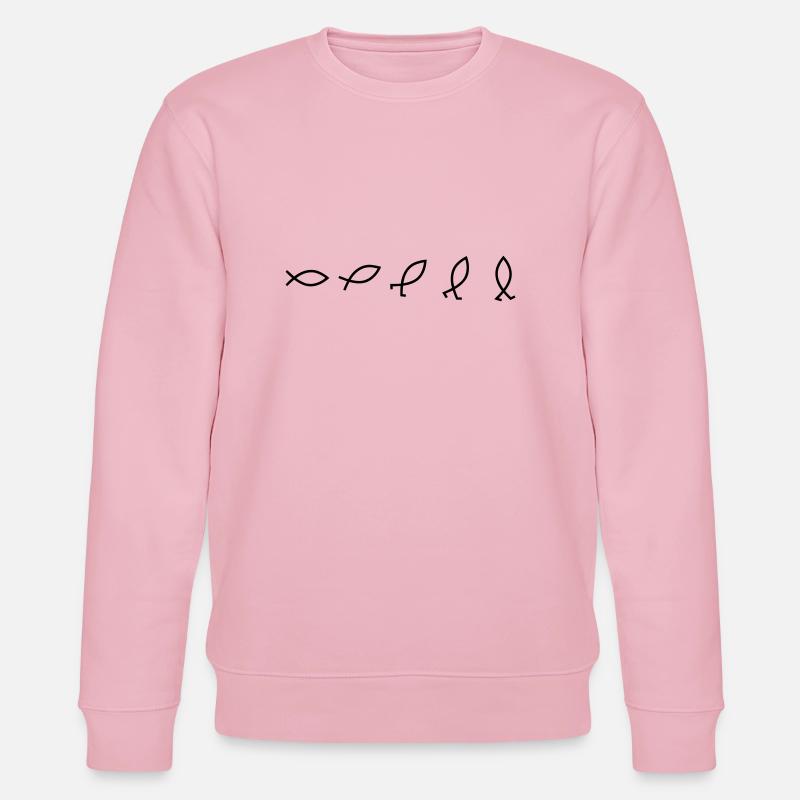 Evolution Fish - Stanley/Stella CHANGER Unisex Organic Sweatshirt - cotton pink