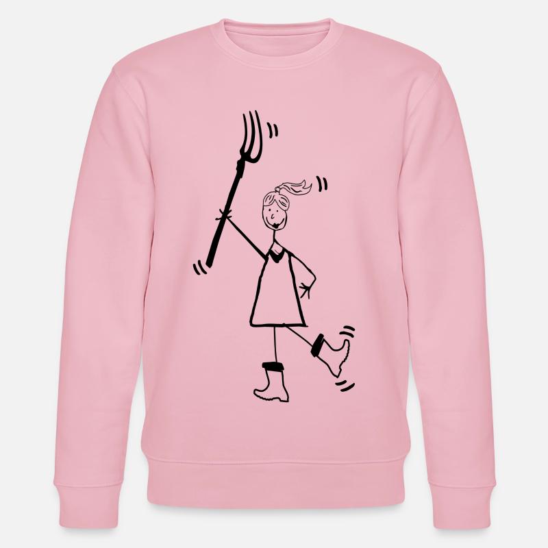 Mädchen Mistgabel Gummistiefel - Stanley/Stella Unisex Bio-Sweatshirt CHANGER  - Hellrosa