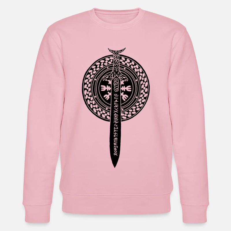 épée et bouclier viking (noir) - Sweat bio CHANGER Stanley/Stella Unisexe - rose pâle