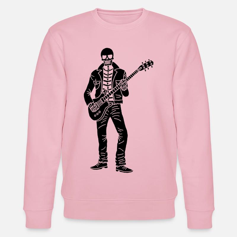 Gitarrist Skeleton (Schwarz) - Stanley/Stella Unisex Bio-Sweatshirt CHANGER  - Hellrosa