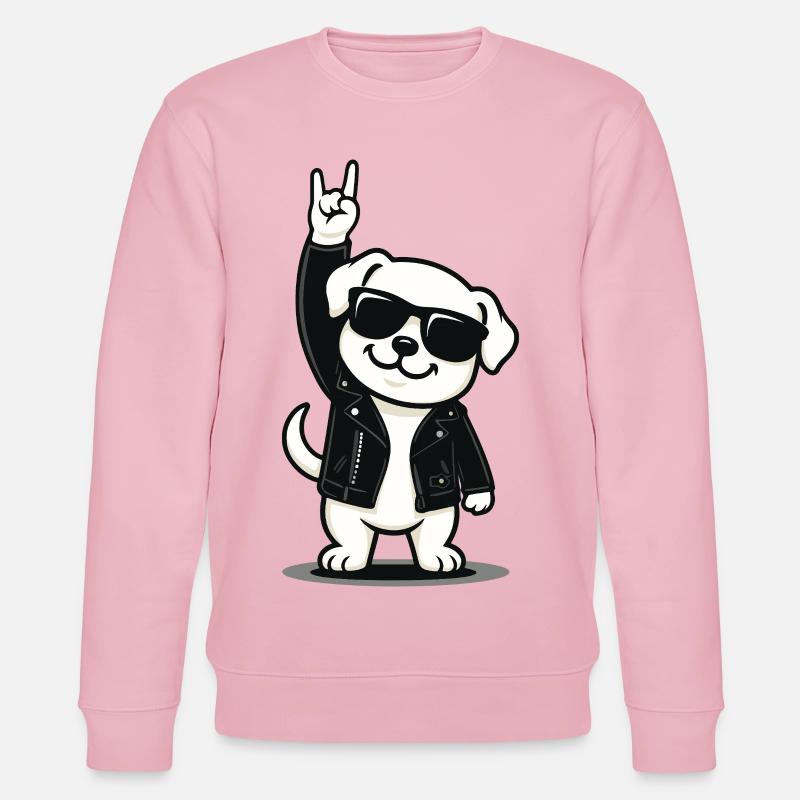 Rock ’n’ Roll Puppy - Stanley/Stella Unisex Bio-Sweatshirt CHANGER  - Hellrosa