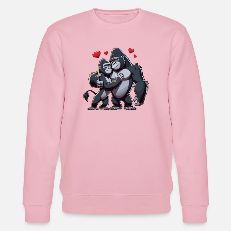 Couple de gorilles - Sweat bio CHANGER Stanley/Stella Unisexe - rose pâle