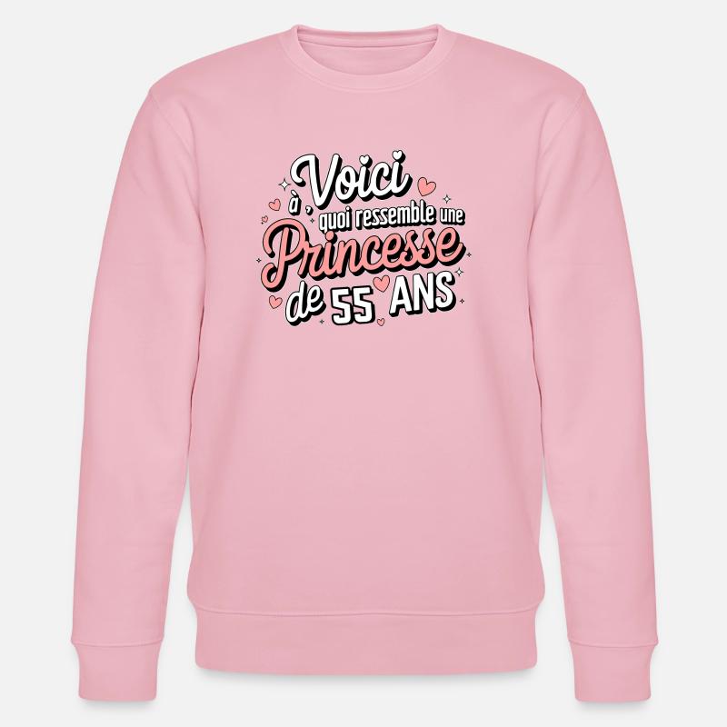 Princesse 55 Ans - Sweat bio CHANGER Stanley/Stella Unisexe - rose pâle