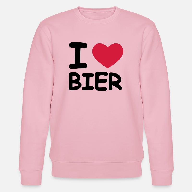 I Love Bier - Stanley/Stella Unisex Bio-Sweatshirt CHANGER  - Hellrosa