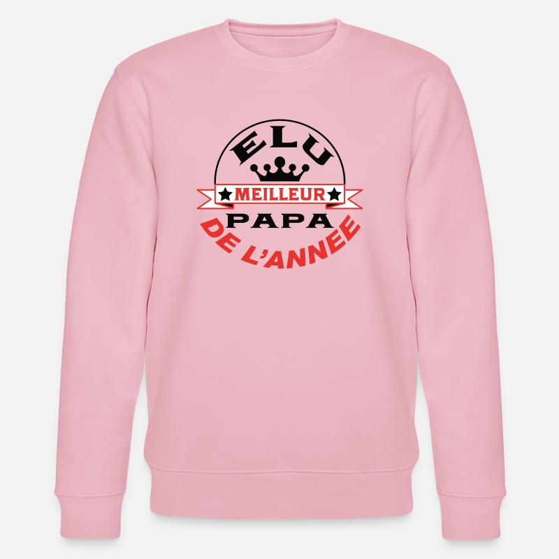 Elu meilleur papa de l'année - Sweat bio CHANGER Stanley/Stella Unisexe - rose pâle