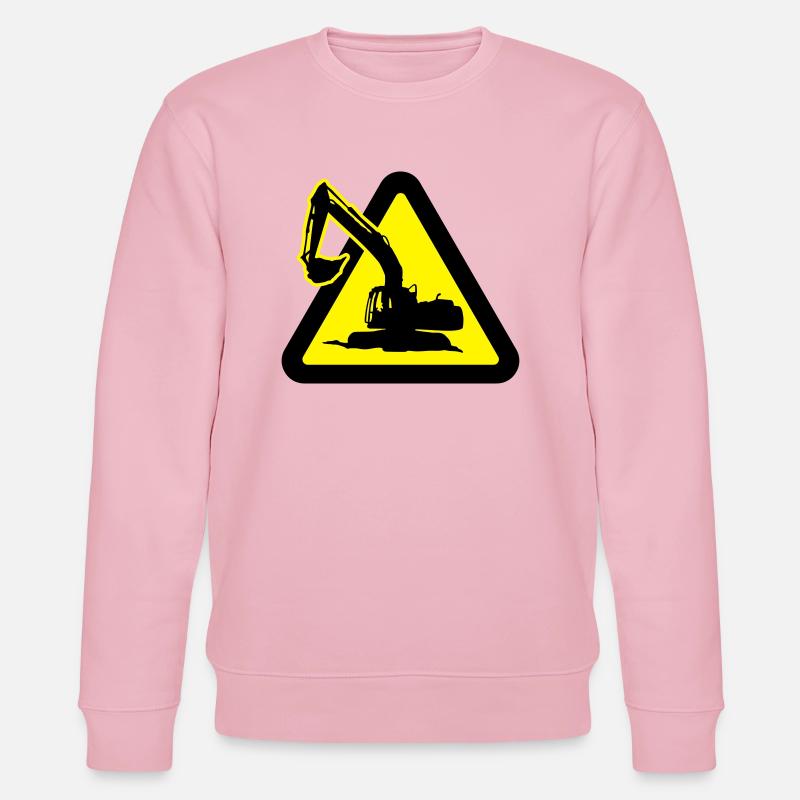 bauarbeiten_mit_bagger_2c - Stanley/Stella Unisex Bio-Sweatshirt CHANGER  - Hellrosa