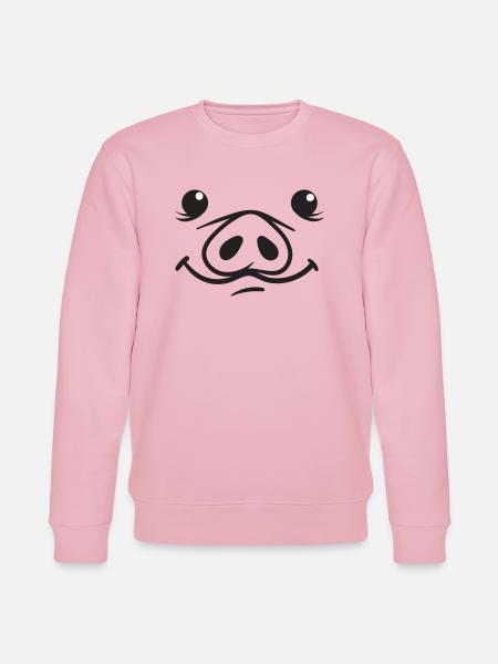 Schwein Gesicht Schweinenase Kostüm Karneval - Stanley/Stella Unisex Bio-Sweatshirt CHANGER - Hellrosa