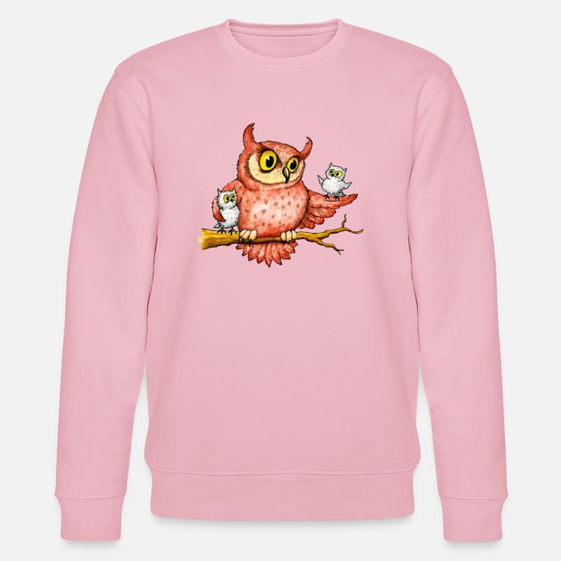Eulen - Stanley/Stella Unisex Bio-Sweatshirt CHANGER  - Hellrosa