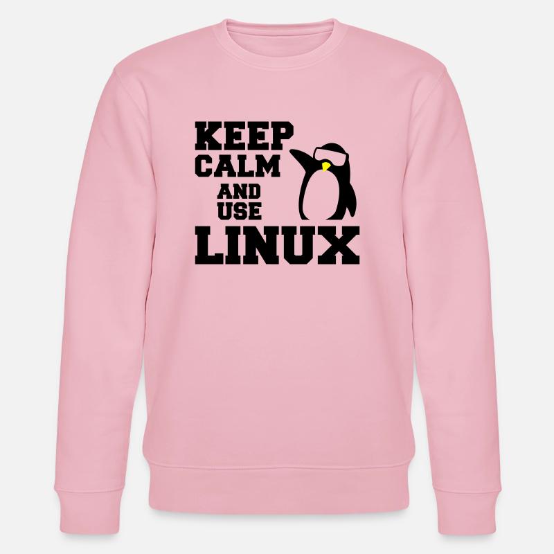 keep calm use linux - Stanley/Stella CHANGER Unisex Organic Sweatshirt - cotton pink