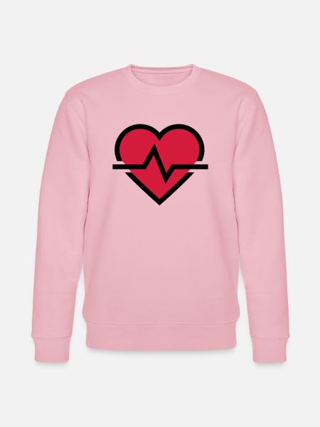 Heartbeat pulse - Stanley/Stella CHANGER Unisex Organic Sweatshirt - cotton pink