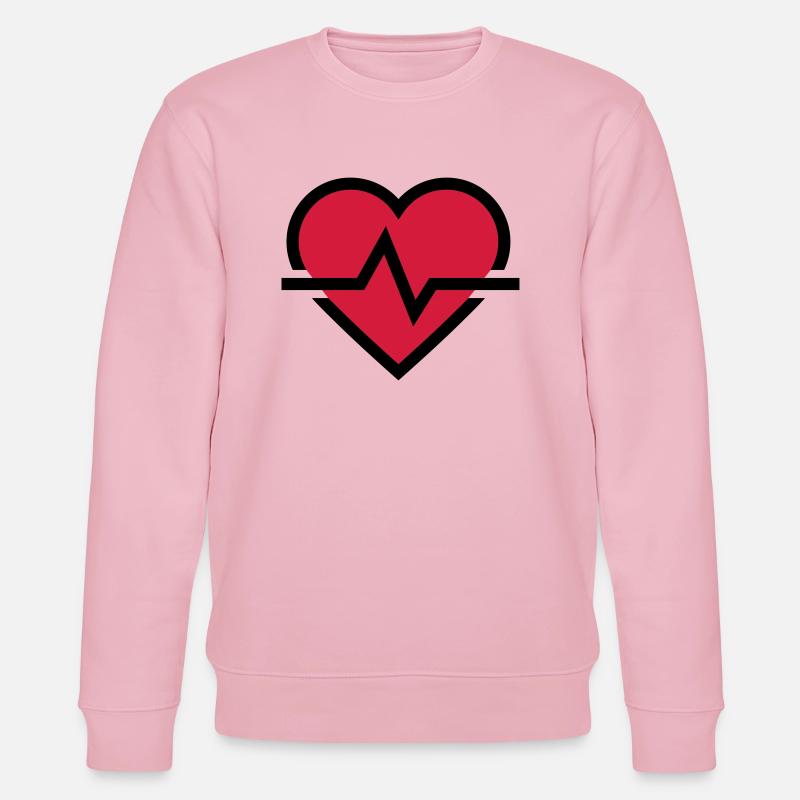 Heartbeat pulse - Stanley/Stella CHANGER Unisex Organic Sweatshirt - cotton pink