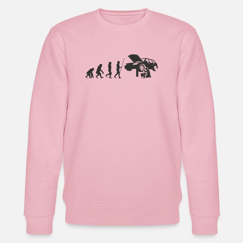 Evolution KfZ-Mechaniker Handwerker - Stanley/Stella Unisex Bio-Sweatshirt CHANGER  - Hellrosa