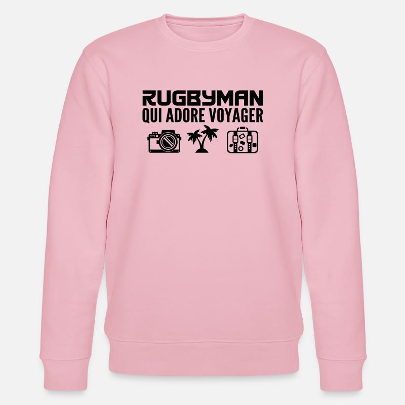Voyageurs & Rugbymans : Passion & Découverte - Sweat bio CHANGER Stanley/Stella Unisexe - rose pâle