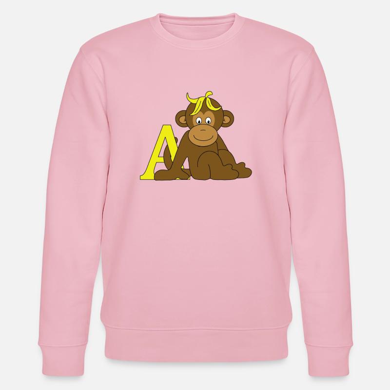 Affe mit A - Stanley/Stella Unisex Bio-Sweatshirt CHANGER  - Hellrosa
