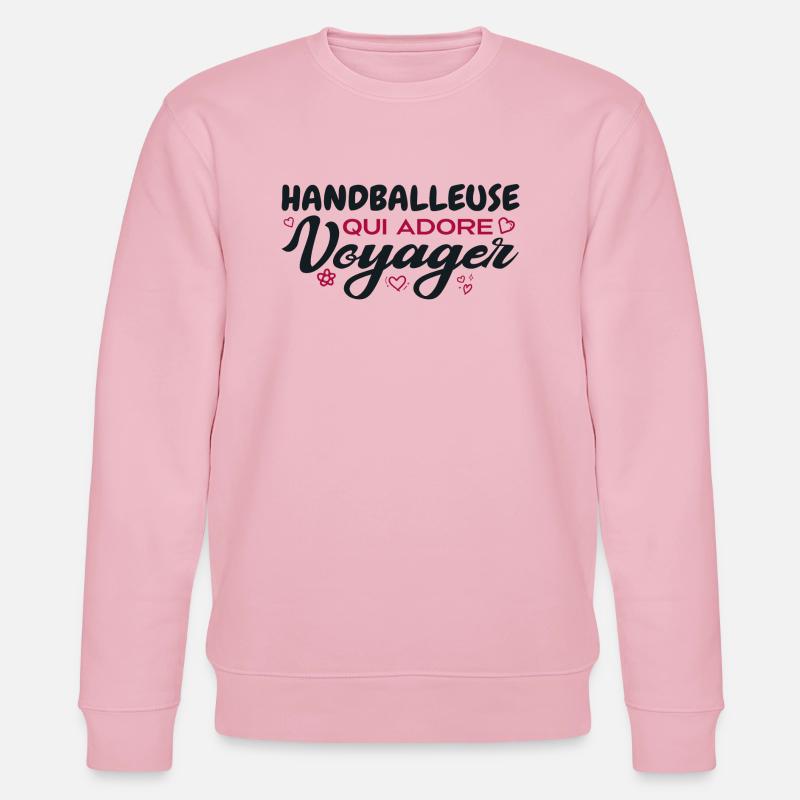 Handballeuse globe-trotteuse passionnée de voyages - Sweat bio CHANGER Stanley/Stella Unisexe - rose pâle