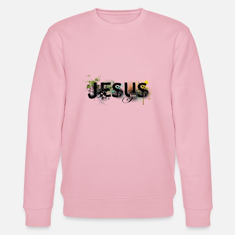 Jesus de - Stanley/Stella Unisex Bio-Sweatshirt CHANGER  - Hellrosa
