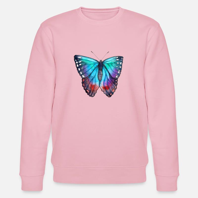 Blauer Schmetterling - Stanley/Stella Unisex Bio-Sweatshirt CHANGER  - Hellrosa