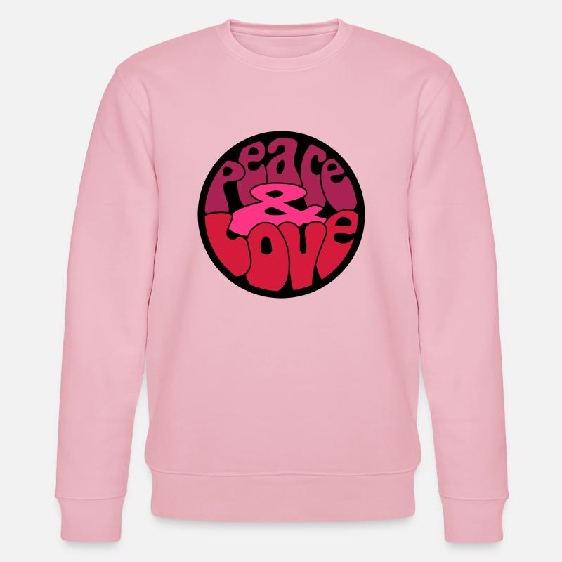 Peace Love Button_N2 - Stanley/Stella Unisex Bio-Sweatshirt CHANGER  - Hellrosa