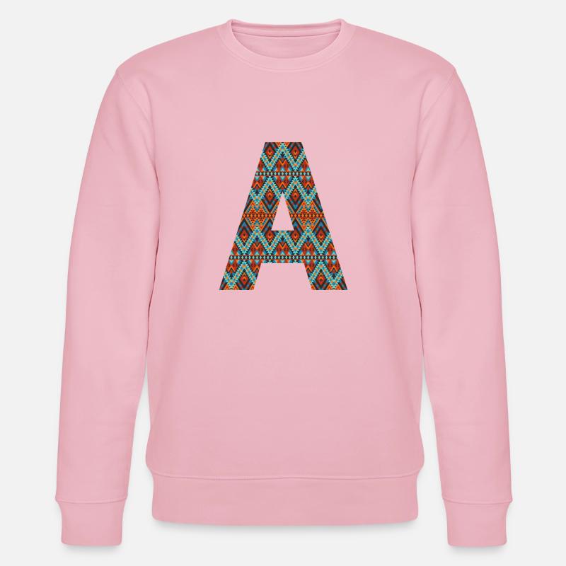 Buchstabe A- Boho-Design - Stanley/Stella Unisex Bio-Sweatshirt CHANGER  - Hellrosa