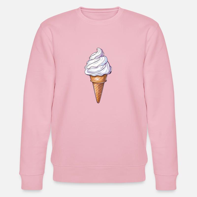 Sommersüße Eistüte Mit Sahnehäubchen - Stanley/Stella Unisex Bio-Sweatshirt CHANGER  - Hellrosa