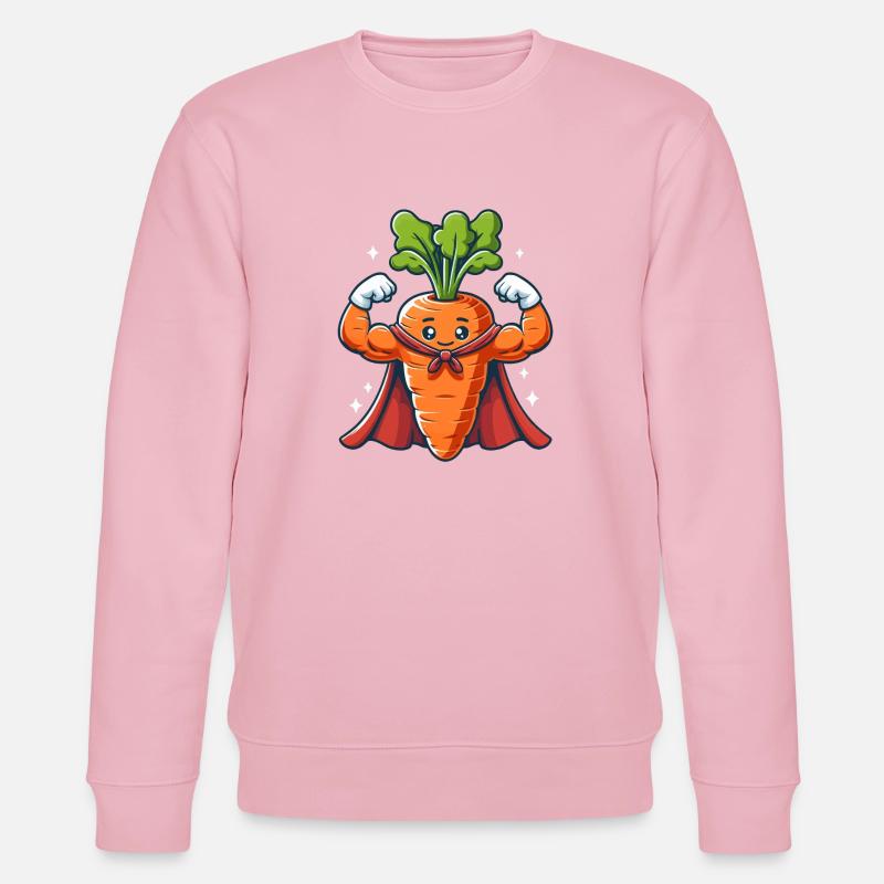 Super muskulöse Karotte - Stanley/Stella Unisex Bio-Sweatshirt CHANGER  - Hellrosa