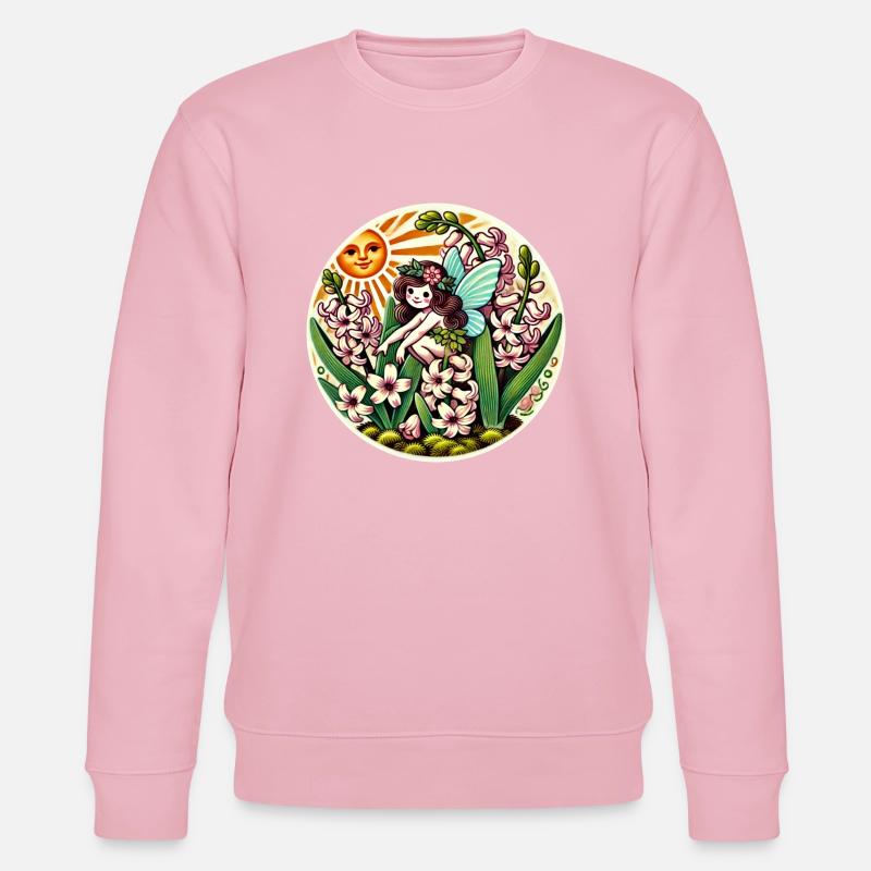Fée Jacinthe Printanière - Sweat bio CHANGER Stanley/Stella Unisexe - rose pâle