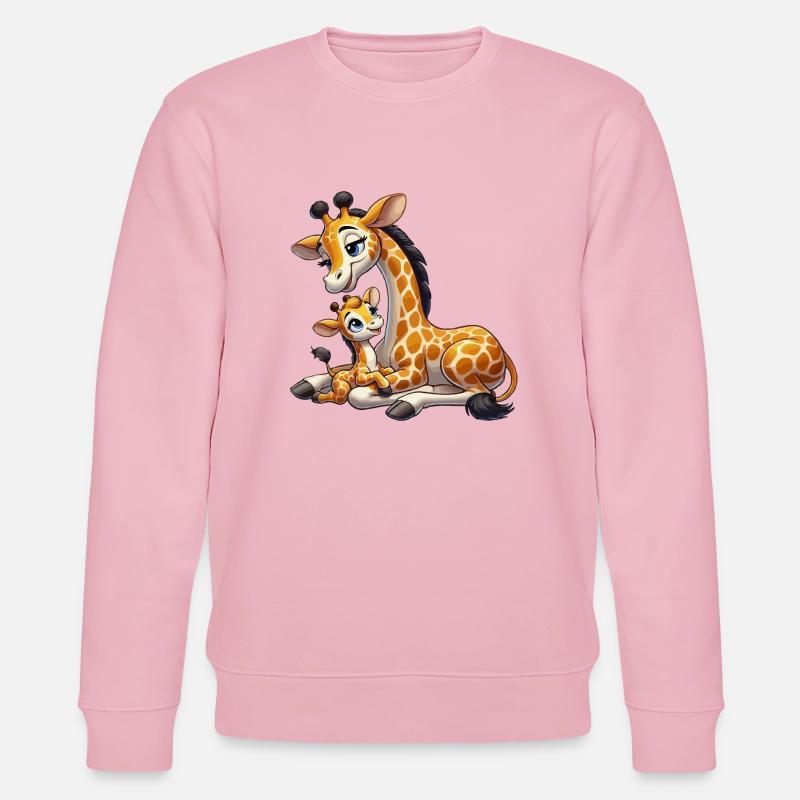 Giraffenmutter mit Kind - Stanley/Stella Unisex Bio-Sweatshirt CHANGER  - Hellrosa
