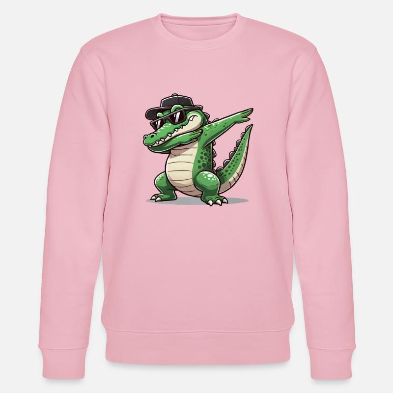 krokodil comic dabbing - Stanley/Stella Unisex Bio-Sweatshirt CHANGER  - Hellrosa
