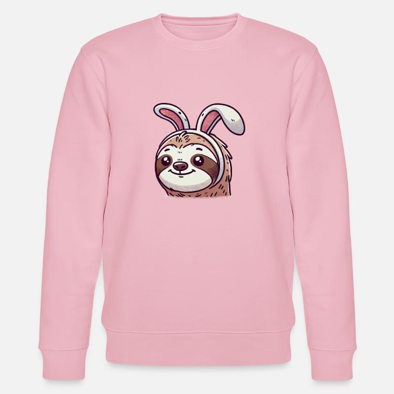 faultier sloth hase - Stanley/Stella Unisex Bio-Sweatshirt CHANGER  - Hellrosa