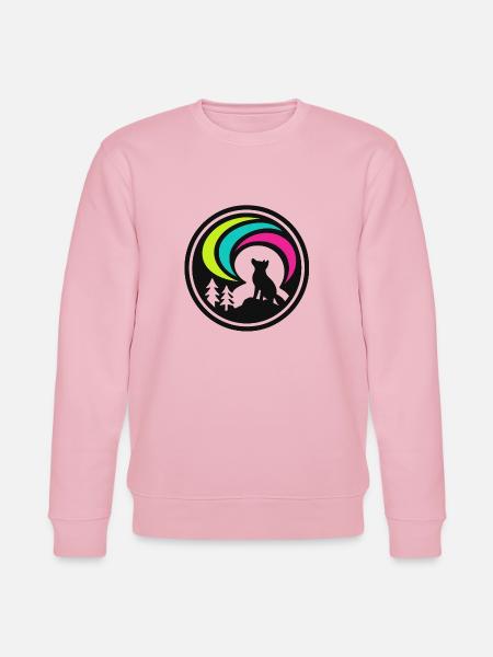 Wolf unter Polarlichtern - Stanley/Stella Unisex Bio-Sweatshirt CHANGER  - Hellrosa
