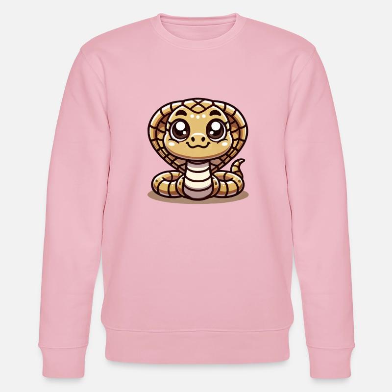 Kobra Schlange Comic - Stanley/Stella Unisex Bio-Sweatshirt CHANGER  - Hellrosa