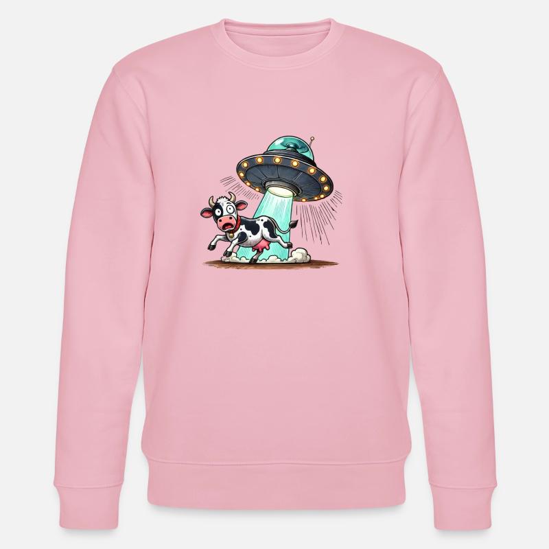 ufo kuh - Stanley/Stella Unisex Bio-Sweatshirt CHANGER  - Hellrosa