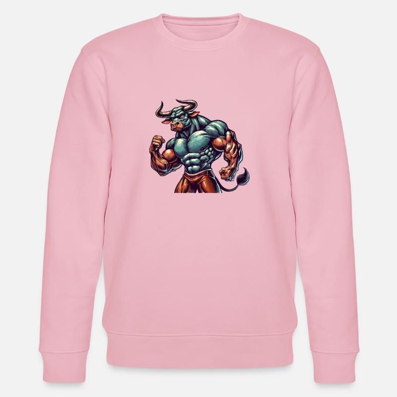 Stier Bodybuilder - Stanley/Stella Unisex Bio-Sweatshirt CHANGER  - Hellrosa