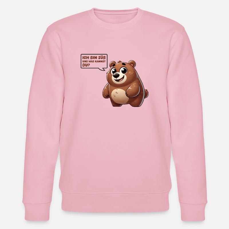 Ours Bande dessinée Mignon - Sweat bio CHANGER Stanley/Stella Unisexe - rose pâle