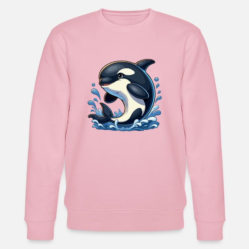 Orca springt - Stanley/Stella Unisex Bio-Sweatshirt CHANGER  - Hellrosa