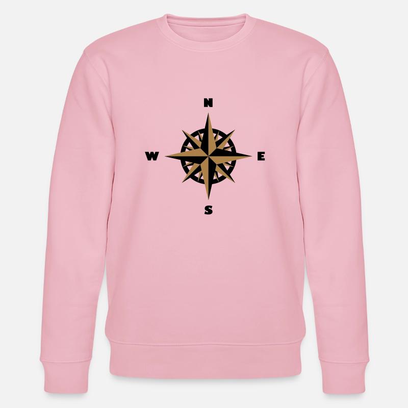 Compass, rose des vents (BM2) - Sweat bio CHANGER Stanley/Stella Unisexe - rose pâle