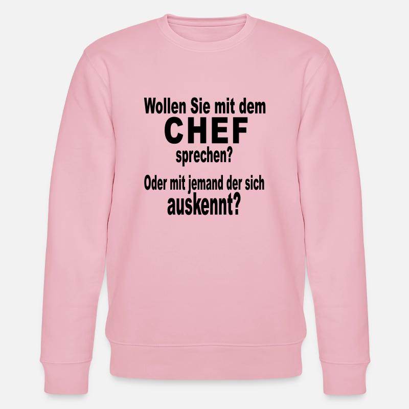 Chef Boss Bürohumor - Stanley/Stella Unisex Bio-Sweatshirt CHANGER  - Hellrosa