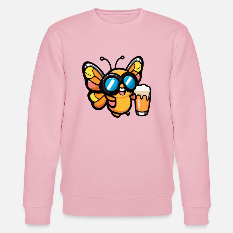 Schmetterling Apres Ski Bier Comic - Stanley/Stella Unisex Bio-Sweatshirt CHANGER  - Hellrosa