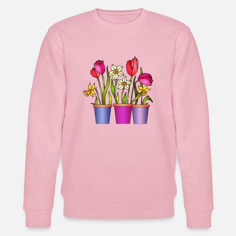 Blumen - Stanley/Stella Unisex Bio-Sweatshirt CHANGER  - Hellrosa