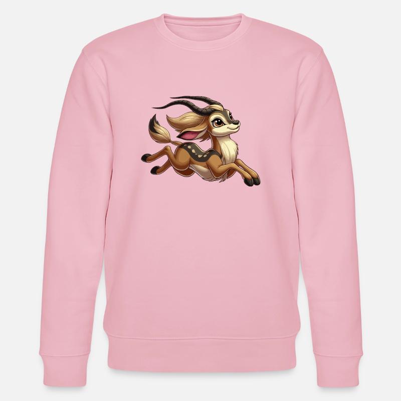 Antilopenmädchen rennt - Stanley/Stella Unisex Bio-Sweatshirt CHANGER  - Hellrosa