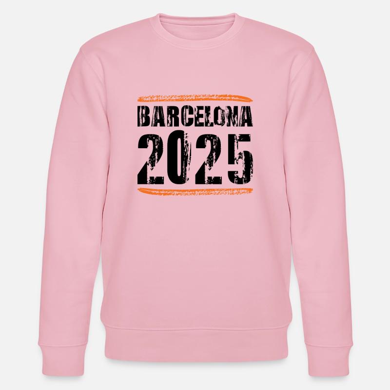 Barcelona 2025 Spruch - Stanley/Stella Unisex Bio-Sweatshirt CHANGER  - Hellrosa