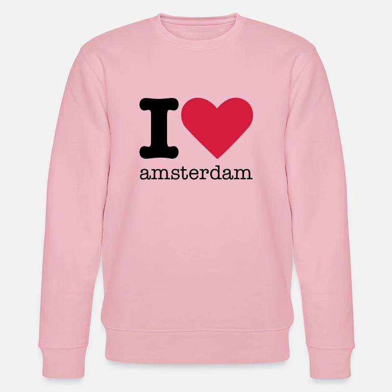 I Love Amsterdam - Stanley/Stella Unisex Bio-Sweatshirt CHANGER  - Hellrosa