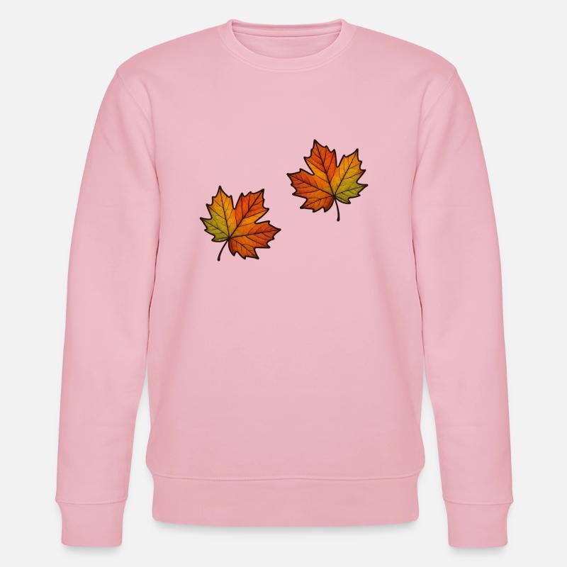Leaf Autumn Maple Leaf 2 - Stanley/Stella CHANGER Unisex Organic Sweatshirt - cotton pink