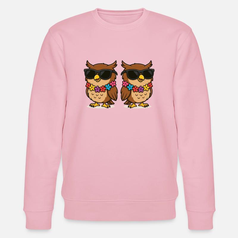 eule blumenkette 2 - Stanley/Stella Unisex Bio-Sweatshirt CHANGER  - Hellrosa