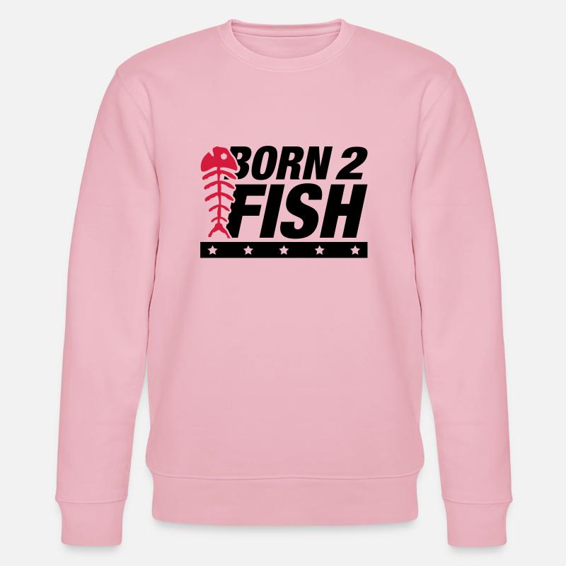 born_2_fish_wo2 - Stanley/Stella Unisex Bio-Sweatshirt CHANGER  - Hellrosa
