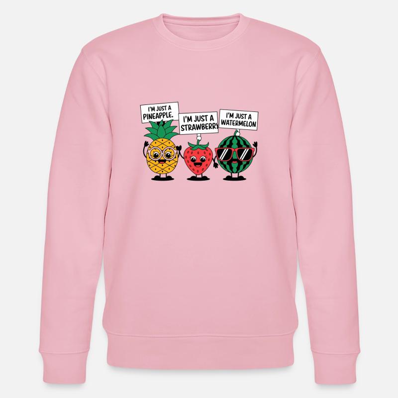 Ich bin nur eine Frucht - Stanley/Stella Unisex Bio-Sweatshirt CHANGER  - Hellrosa