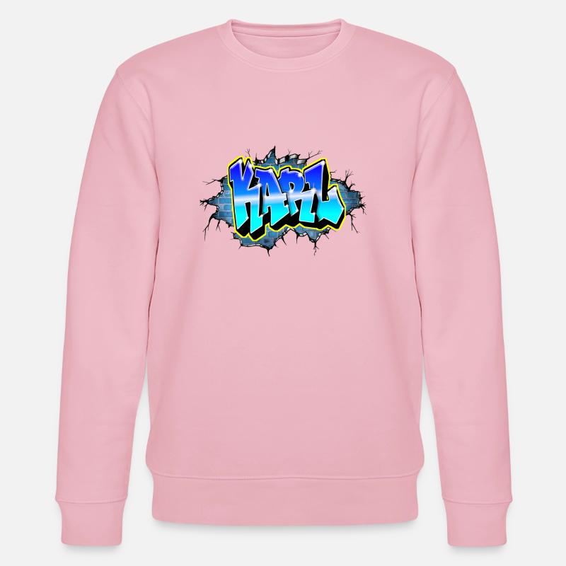 Graffiti KARL Blue Brick Crack - Stanley/Stella CHANGER Unisex Organic Sweatshirt - cotton pink